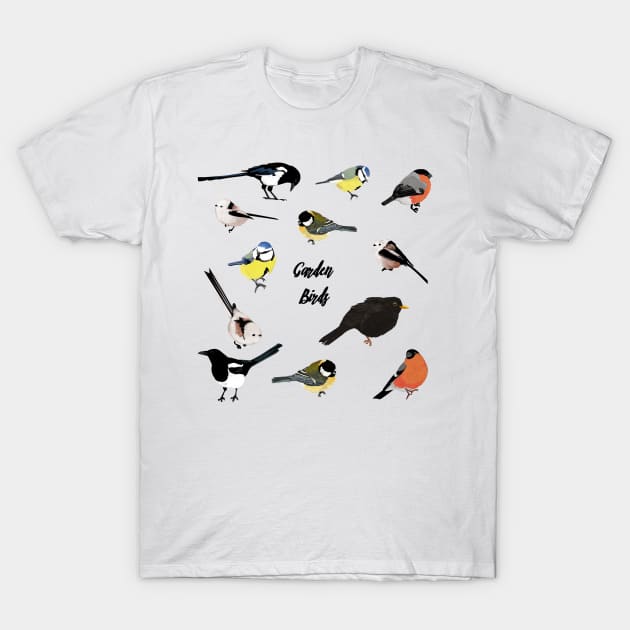 Garden birds T-Shirt by KatherineBlowerDesigns